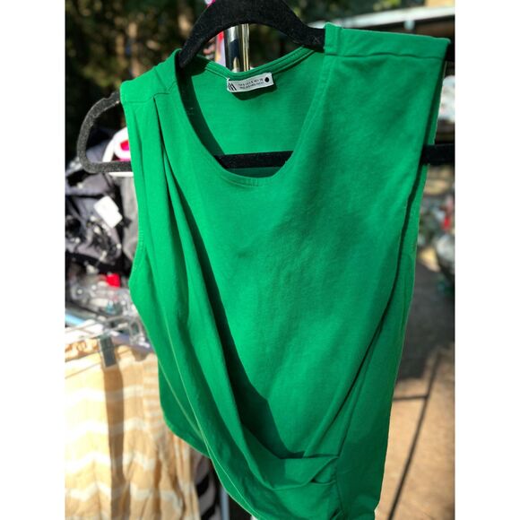 💚 Zara Kelly Green Ruched Crop Top – Size Small – Great Pre-Loved Condition - Picture 1 of 4